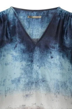 Tandora Bluse, Blue Mix, 38