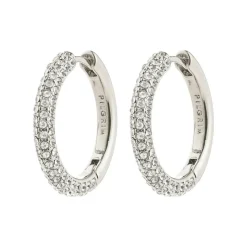 Tatum Hoops, Silver Plated, Large