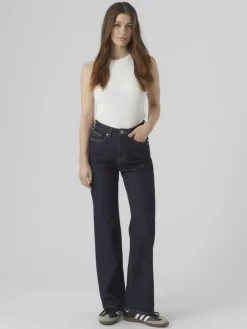 Tessa Højtaljede Jeans, Dark Blue Denim, W30/L32