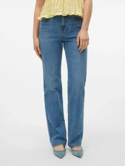 Tessa Højtaljede Jeans, Medium Blue Denim, W27/L32