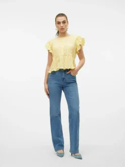 Tessa Højtaljede Jeans, Medium Blue Denim, W27/L32
