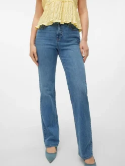 Tessa Højtaljede Jeans, Medium Blue Denim, W27/L32