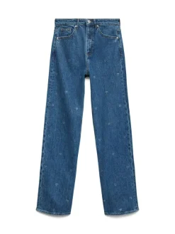 Tessa Rhine Hearts Jeans, Medium Blue Denim, W29/L34