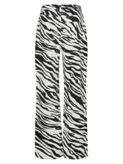 Tessa Wide Zebra Jeans, Bright White, W26/L32