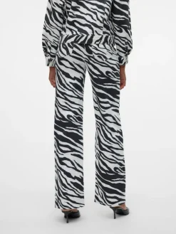 Tessa Wide Zebra Jeans, Bright White, W26/L32