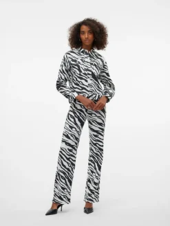 Tessa Wide Zebra Jeans, Bright White, W26/L32