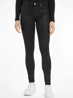 TH Flex Como Skinny Jeans, Black Coated, W31/L32