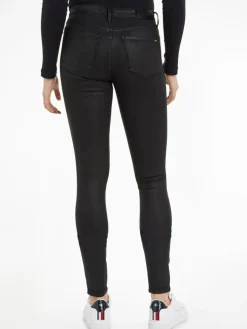 TH Flex Como Skinny Jeans, Black Coated, W31/L32