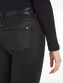 TH Flex Como Skinny Jeans, Black Coated, W31/L32