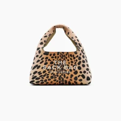 The Cheetah Leather Mini Sack Taske, Black Multi