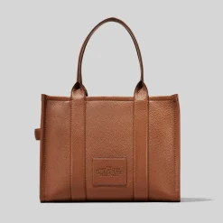 The Leather Large Tote Bag, Brun