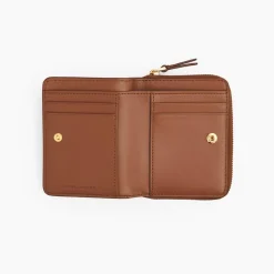 The Leather Mini Compact Pung, Argan Oil