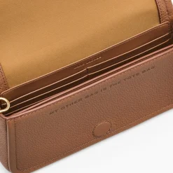 The Leather Mini Crossbody, Argan Oil