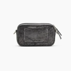 The Metallic Distressed Big Shot Crossbody, Dark Grey