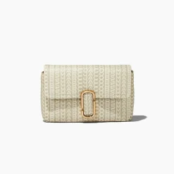 The Monogram Leather J Marc Skuldertaske, Beige