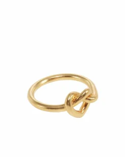Tied Heart Ring, Gold Plated, 56