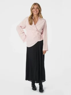 Tifuna Stripe Wrap Skjorte, Light Pink, 38