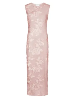 Tiranna Big Flower Mesh Kjole, Light Pink, 40