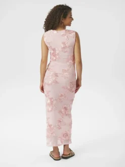 Tiranna Big Flower Mesh Kjole, Light Pink, 40