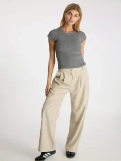 Tirra Knit T-shirt, Dark Grey Melange, 38