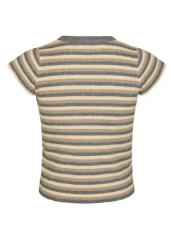 Tirra Simple Stripe Knit Top, Grey, 38