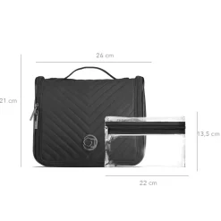 Toilettaske m. Ophæng Quilt, Sort