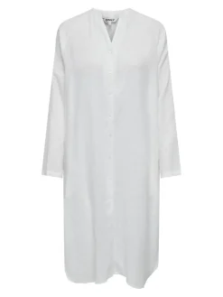 Tokyo Linen Blend Kjole, Bright White, M
