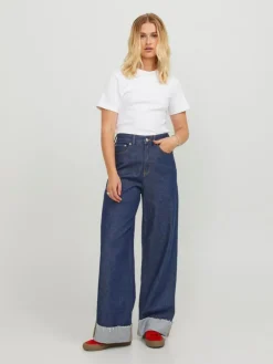 Tokyo Wide Fold Jeans, Dark Blue Denim, W26/L30