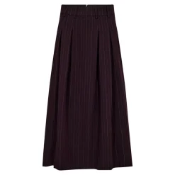 TrinnyCC Pleat Stripe Nederdel, Plum, M