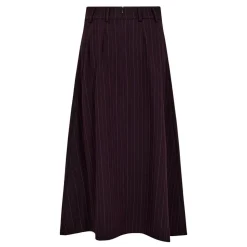 TrinnyCC Pleat Stripe Nederdel, Plum, M
