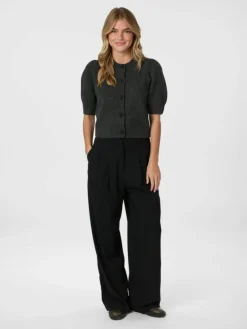 Trudy Deco Knit Cardigan, Antracit Melange, 40