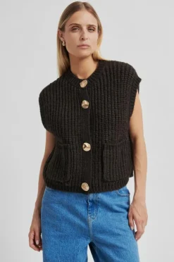 Ulrikke Knit Vest, Chocolate Torte, L