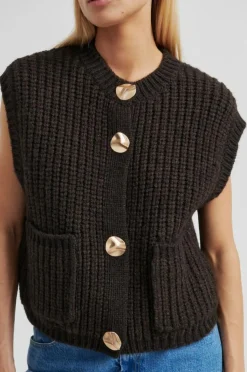 Ulrikke Knit Vest, Chocolate Torte, L