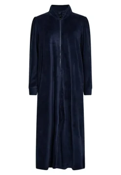 Velour Morgenkåbe, Navy, L