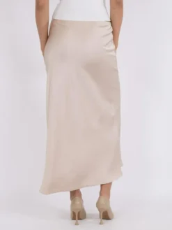 Vicky Heavy Sateen Nederdel, Champagne, 40