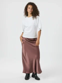 Vicky Heavy Sateen Nederdel, Dark Rose, 36