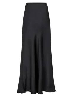 Vicky Heavy Sateen Nederdel, Black, 42