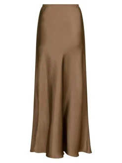 Vicky Heavy Sateen Nederdel, Dark Taupe, 42