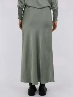 Vicky Heavy Sateen Nederdel, Smoke Green, 40