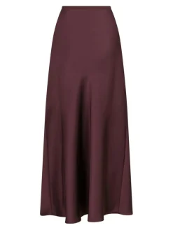 Vicky Heavy Sateen Nederdel, Burgundy, 40