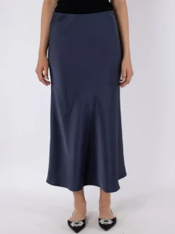 Vicky Heavy Sateen Nederdel, Midnight Blue, 40