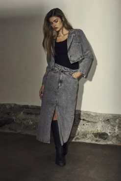 Vika Crop Blazer, Mid Grey, XXL