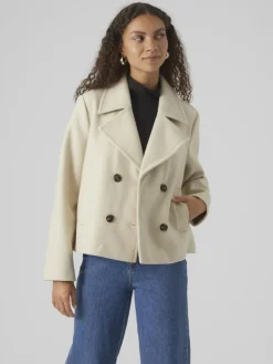 Vincemia Short Jakke, Oatmeal Melange, XL