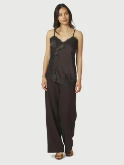 Viole Lace Top, Dark Brown, 36