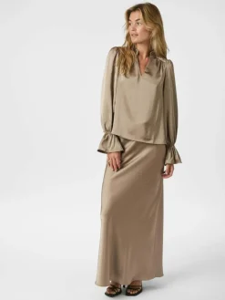 Viso Heavy Sateen Bedaz Nederdel, Dark Taupe, 42