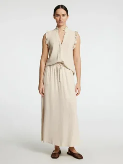 Viva Sun Ruffle Bluse, Sandshell, 38