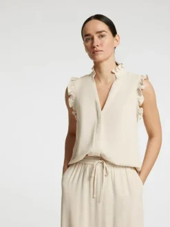 Viva Sun Ruffle Bluse, Sandshell, 38