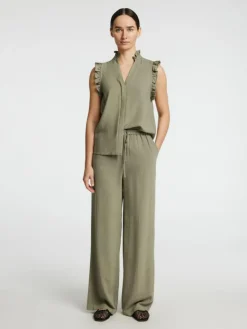 Viva Sun Ruffle Bluse, Vetiver, 40