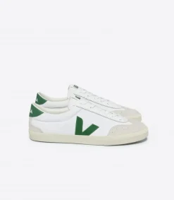 Volley Sneakers, White-Emeraude, 41