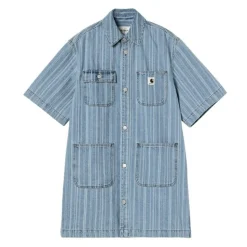 W' Rylan Kjole, Rylan Stripe/Blue (Stone Bleached), S